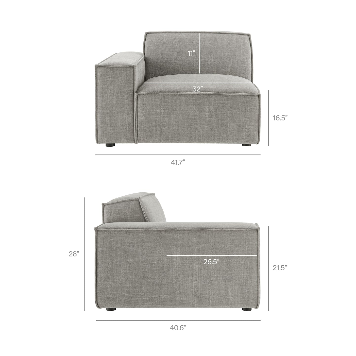 Restore 2-Piece Performance Fabric Upholstered Modular Loveseat by Modway