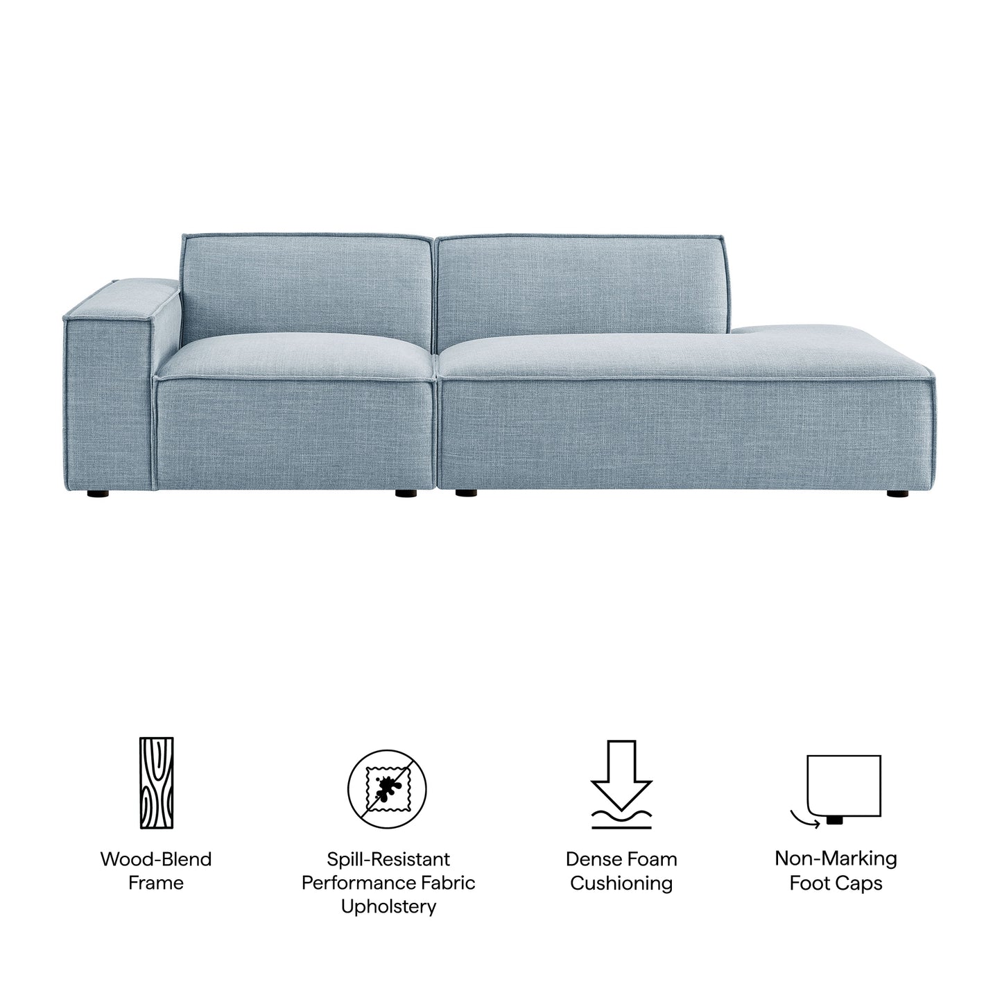Restore 2-Piece Performance Fabric Upholstered Modular Loveseat by Modway