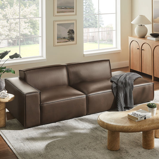 Restore 2-Piece Vegan Leather Modular Loveseat by Modway