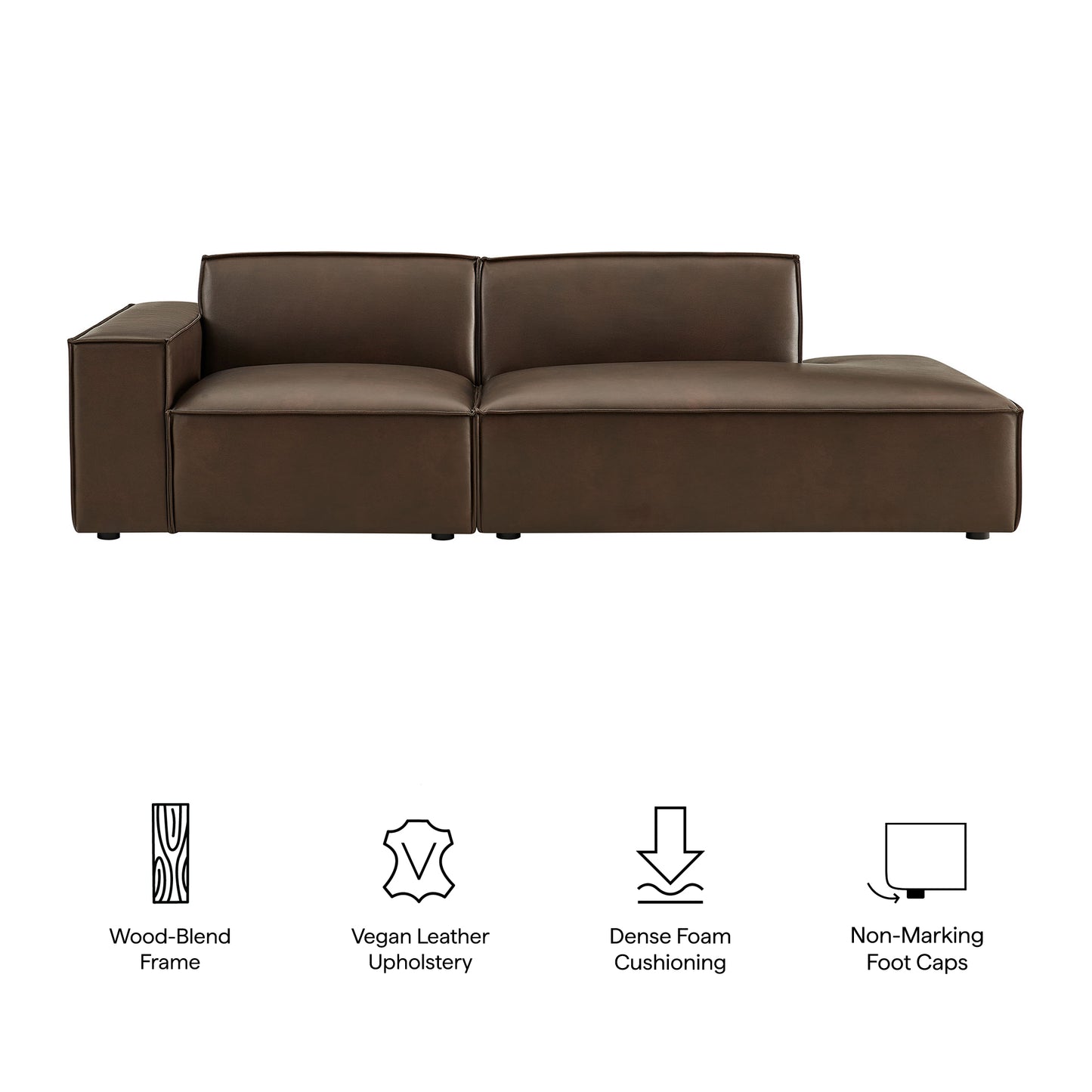 Restore 2-Piece Vegan Leather Modular Loveseat by Modway