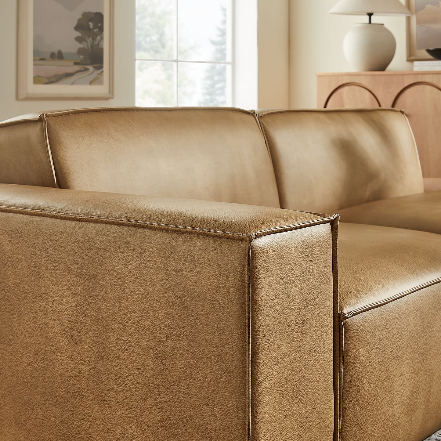 Restore 2-Piece Vegan Leather Modular Loveseat by Modway