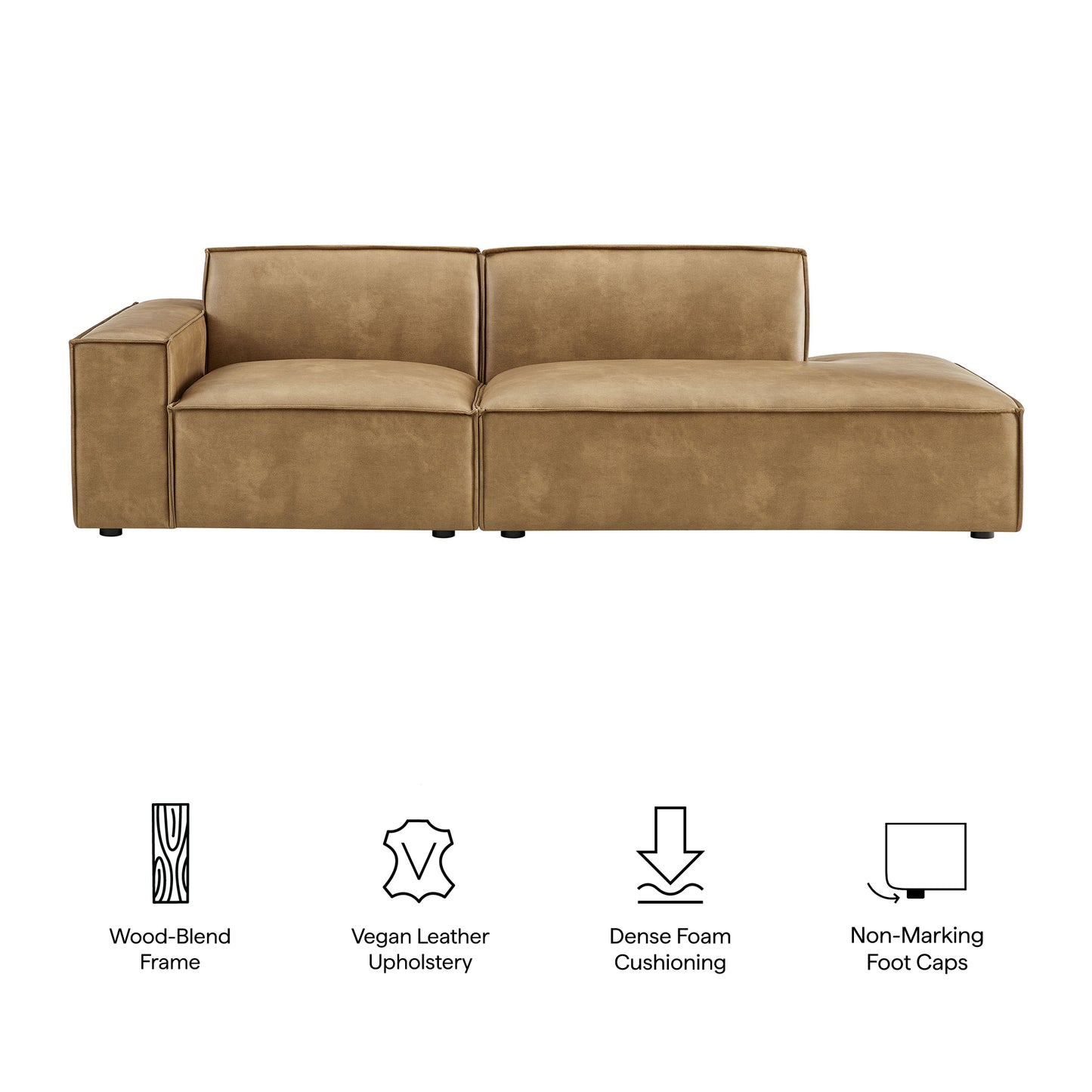 Restore 2-Piece Vegan Leather Modular Loveseat by Modway