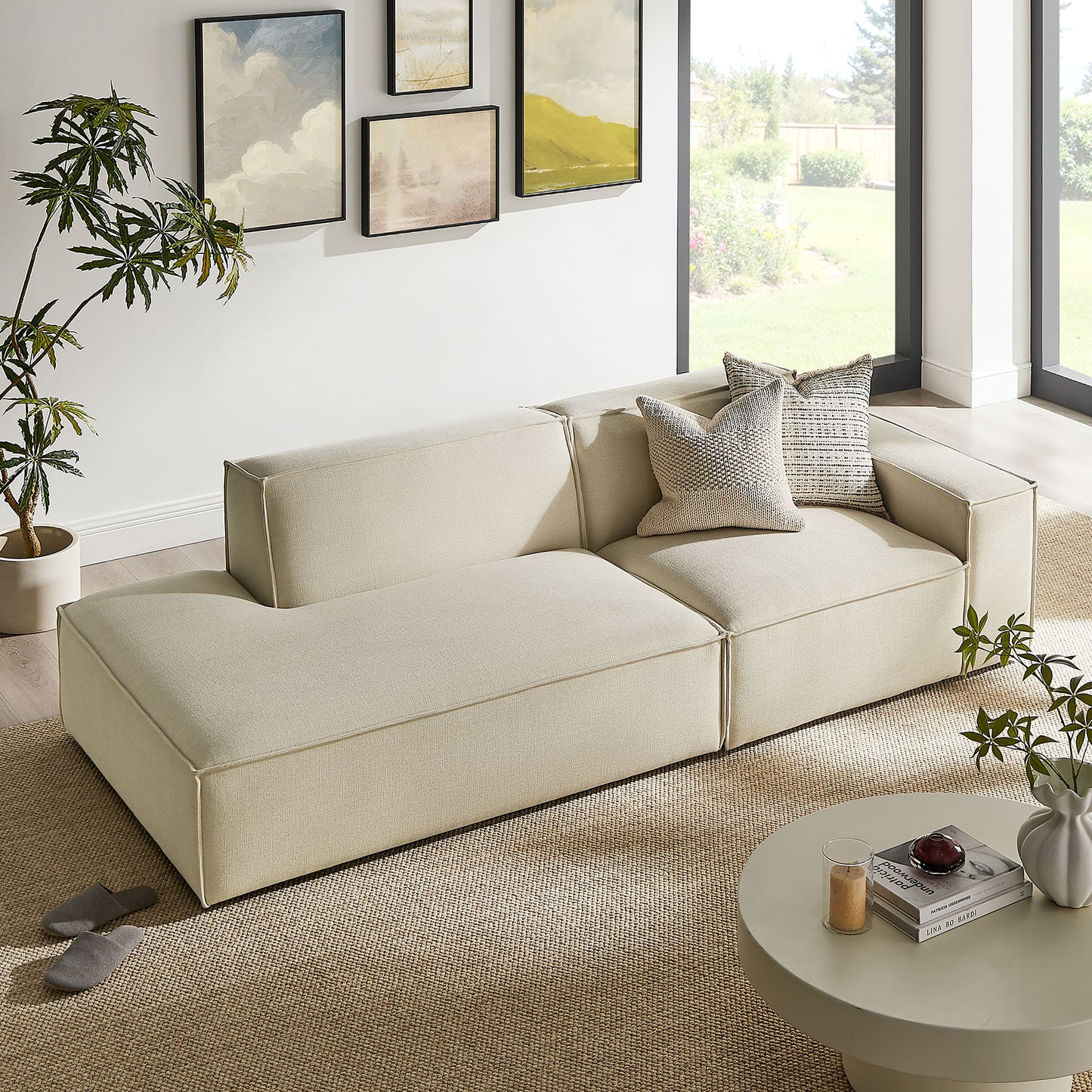 Restore 2-Piece Performance Fabric Upholstered Modular Loveseat by Modway
