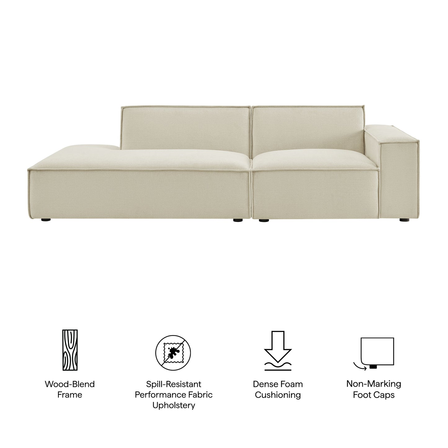 Restore 2-Piece Performance Fabric Upholstered Modular Loveseat by Modway