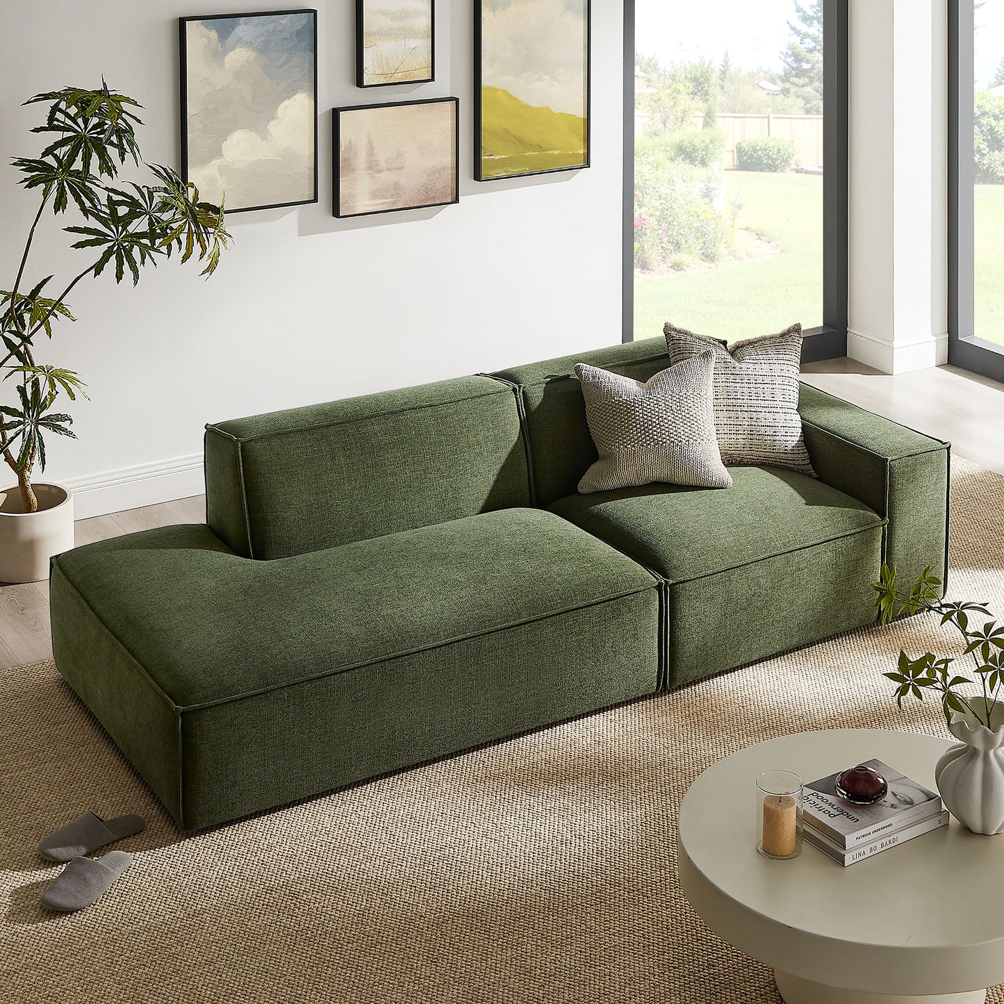 Restore 2-Piece Performance Fabric Upholstered Modular Loveseat by Modway