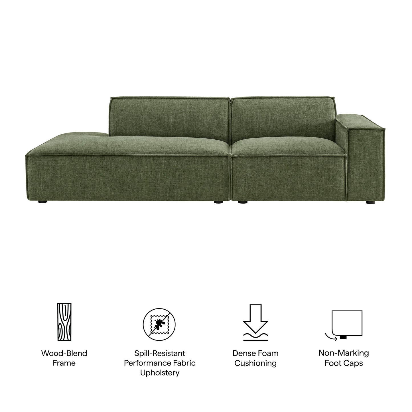 Restore 2-Piece Performance Fabric Upholstered Modular Loveseat by Modway