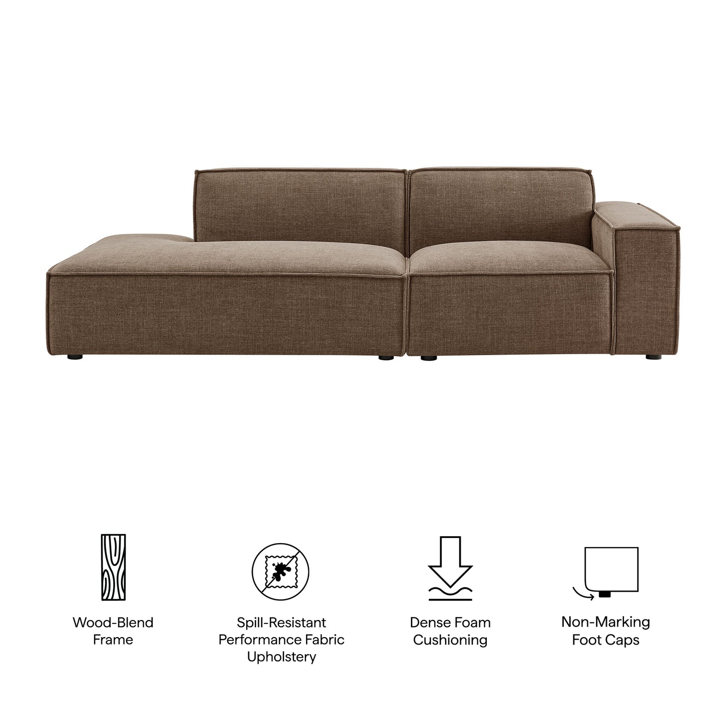 Restore 2-Piece Performance Fabric Upholstered Modular Loveseat by Modway