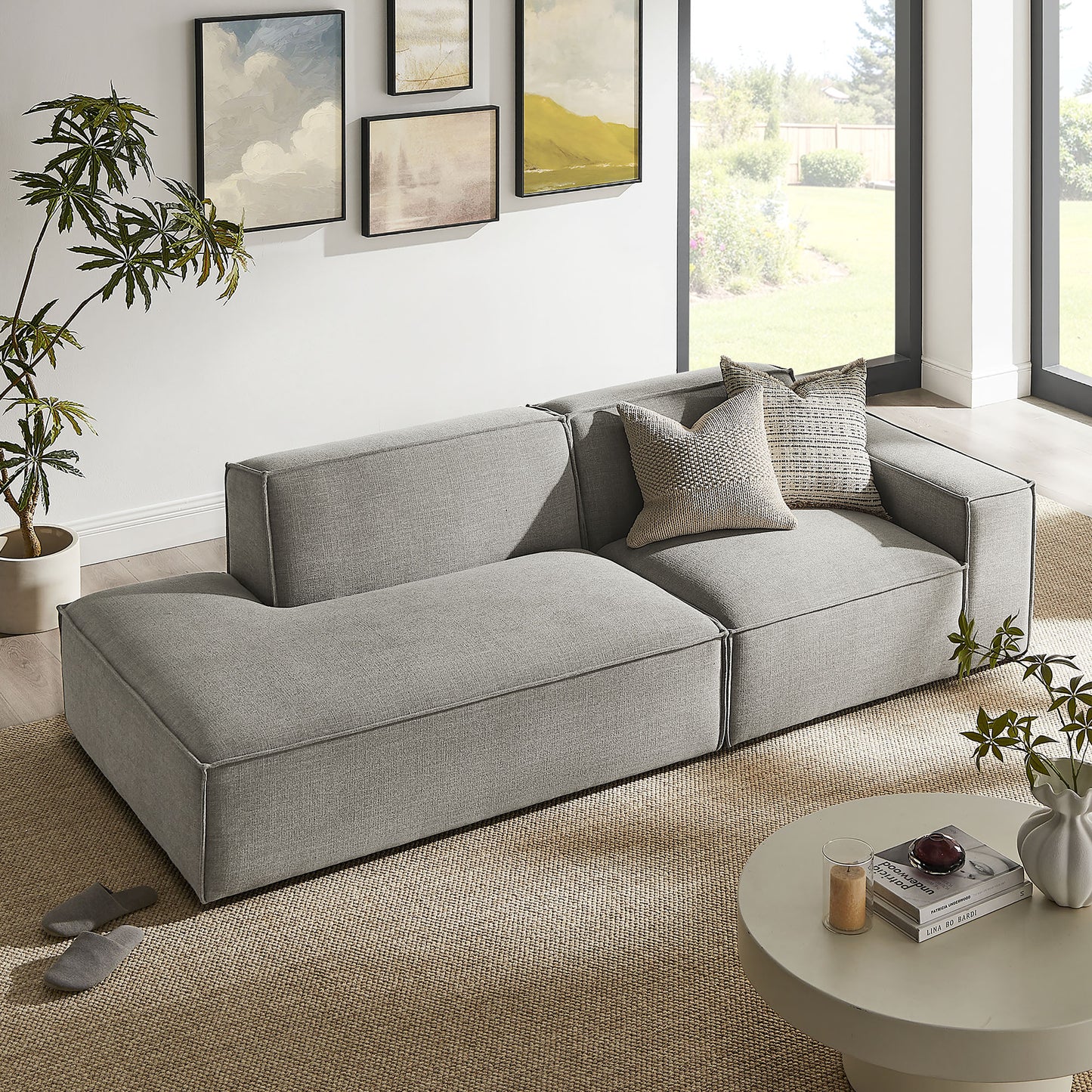 Restore 2-Piece Performance Fabric Upholstered Modular Loveseat by Modway