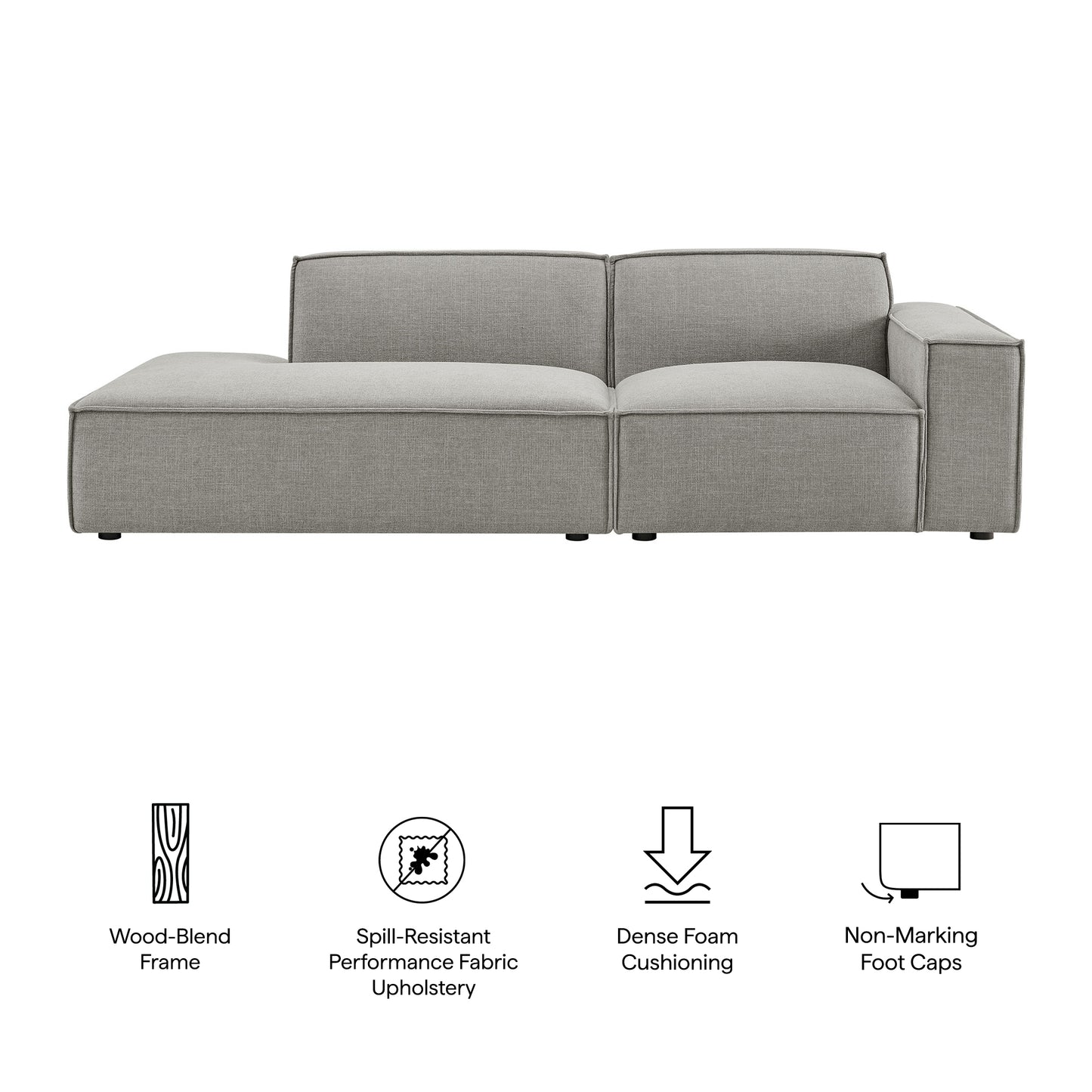 Restore 2-Piece Performance Fabric Upholstered Modular Loveseat by Modway
