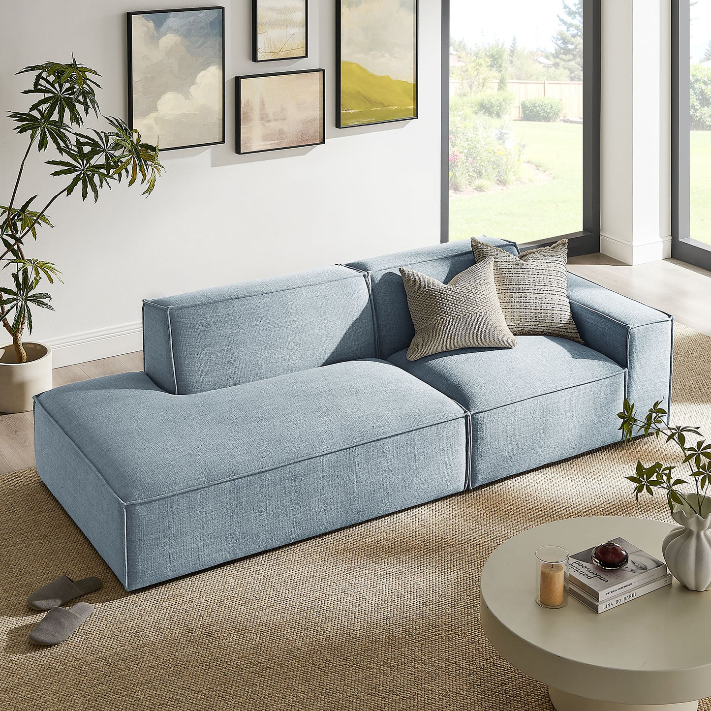 Restore 2-Piece Performance Fabric Upholstered Modular Loveseat by Modway