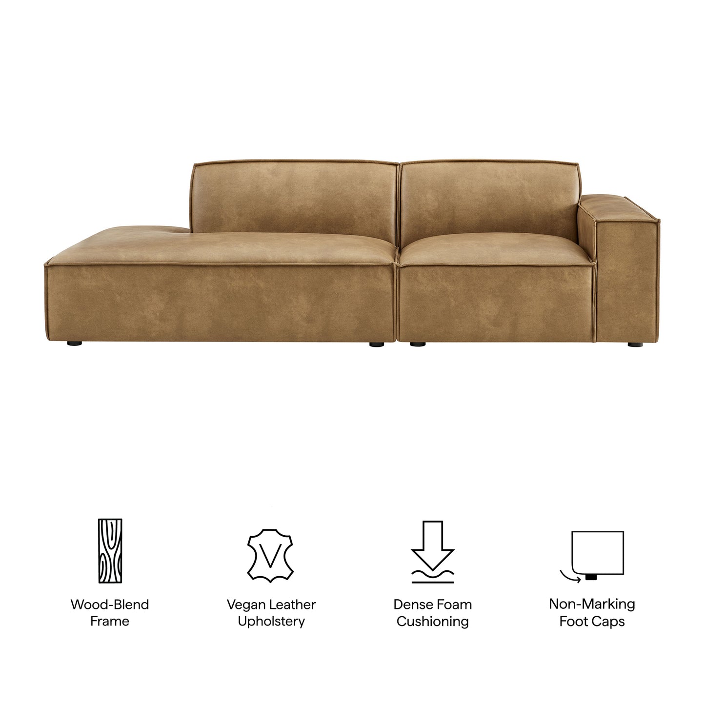 Restore 2-Piece Vegan Leather Modular Loveseat by Modway