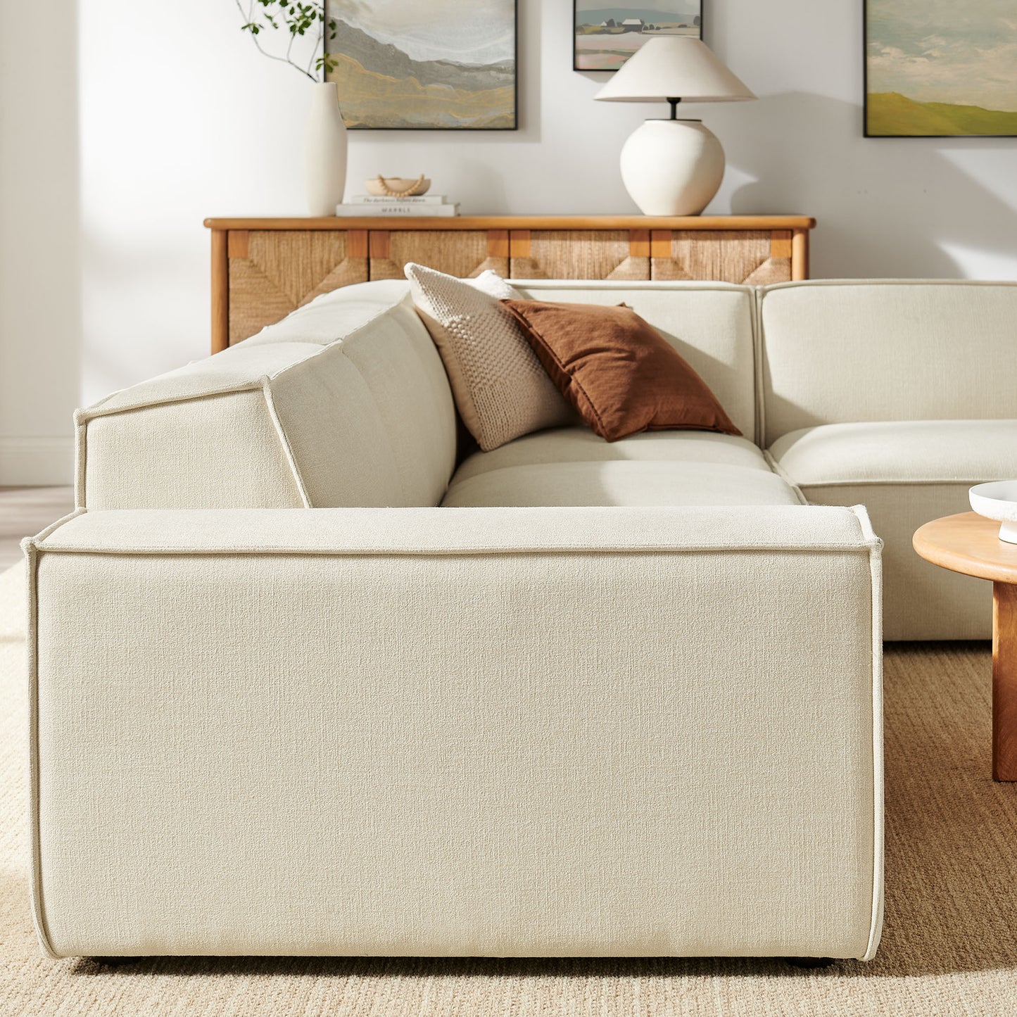 Restore 4-Piece Performance Fabric Upholstered Modular L-Shaped Sofa by Modway