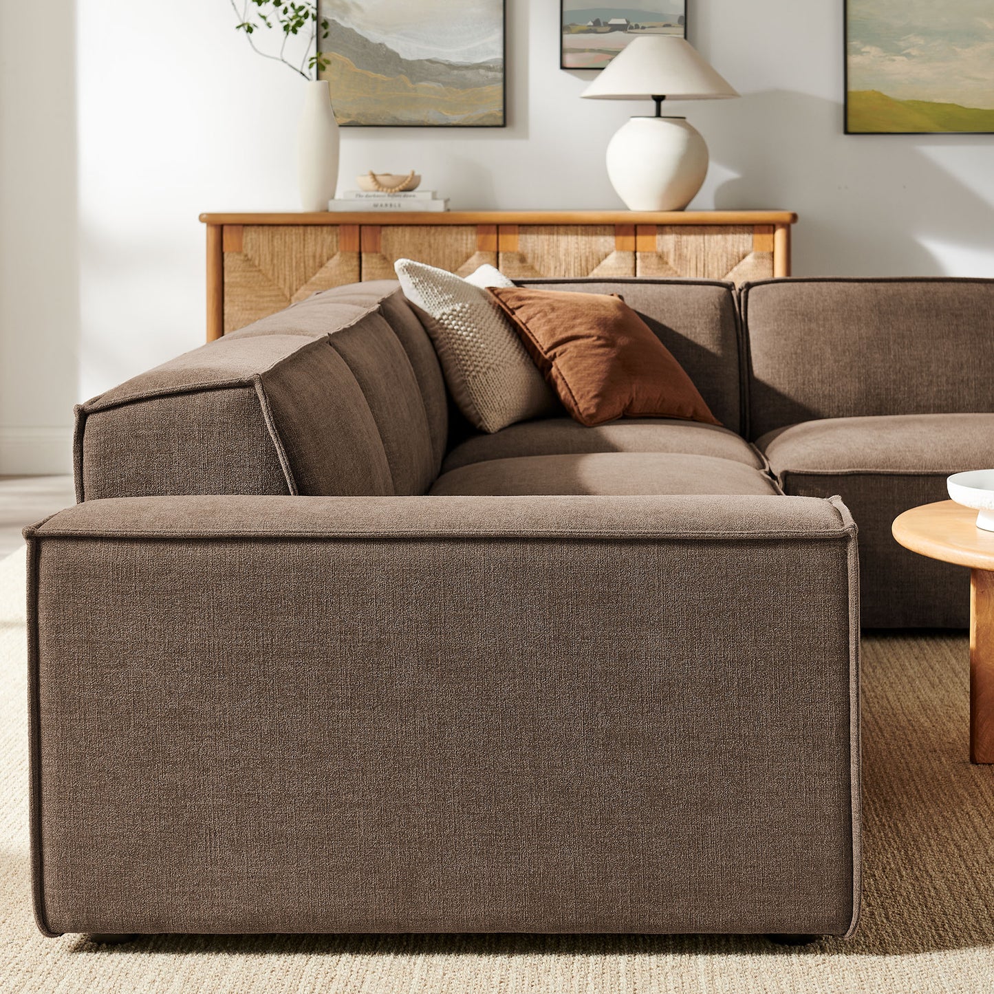 Restore 4-Piece Performance Fabric Upholstered Modular L-Shaped Sofa by Modway