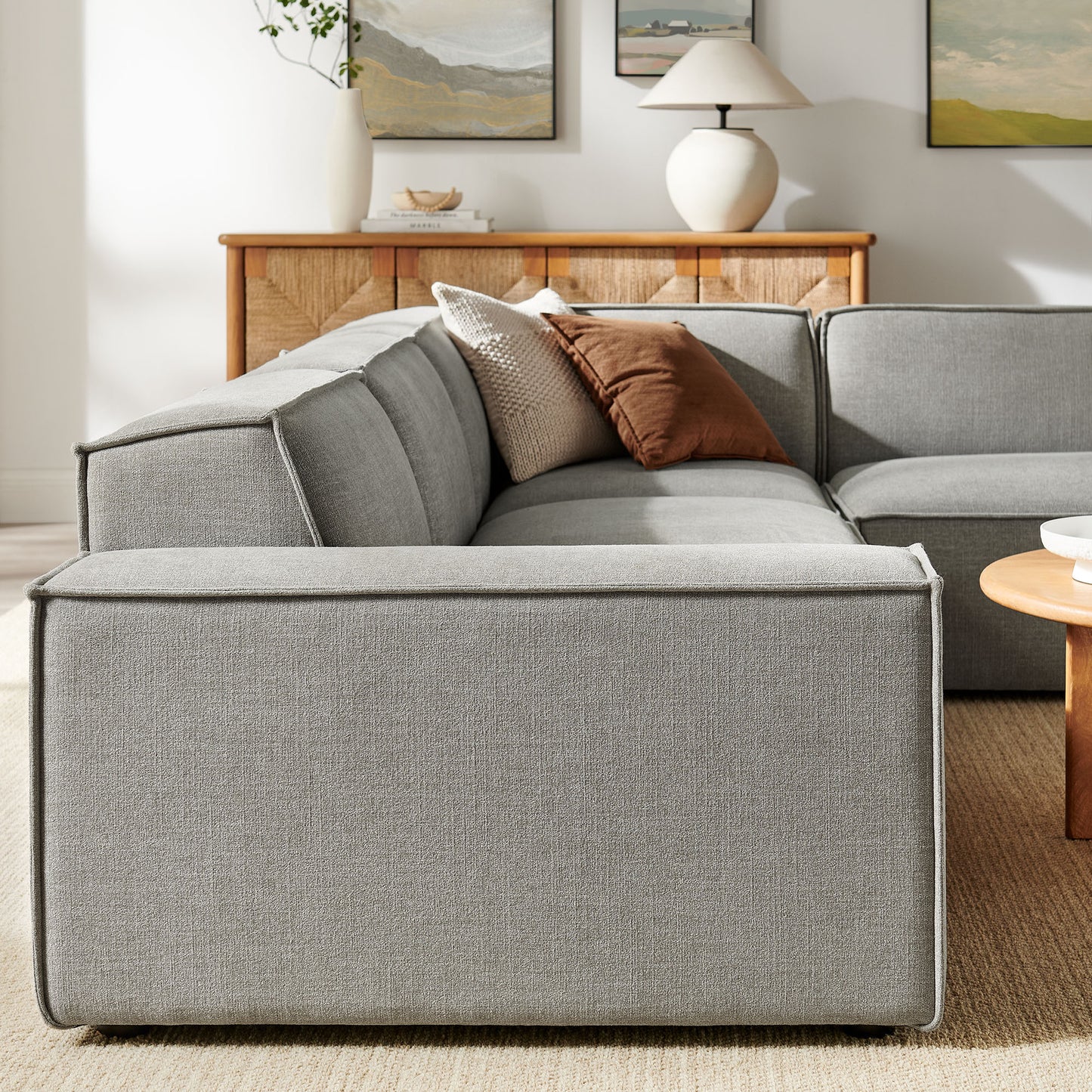 Restore 4-Piece Performance Fabric Upholstered Modular L-Shaped Sofa by Modway
