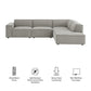 Restore 4-Piece Performance Fabric Upholstered Modular L-Shaped Sofa by Modway