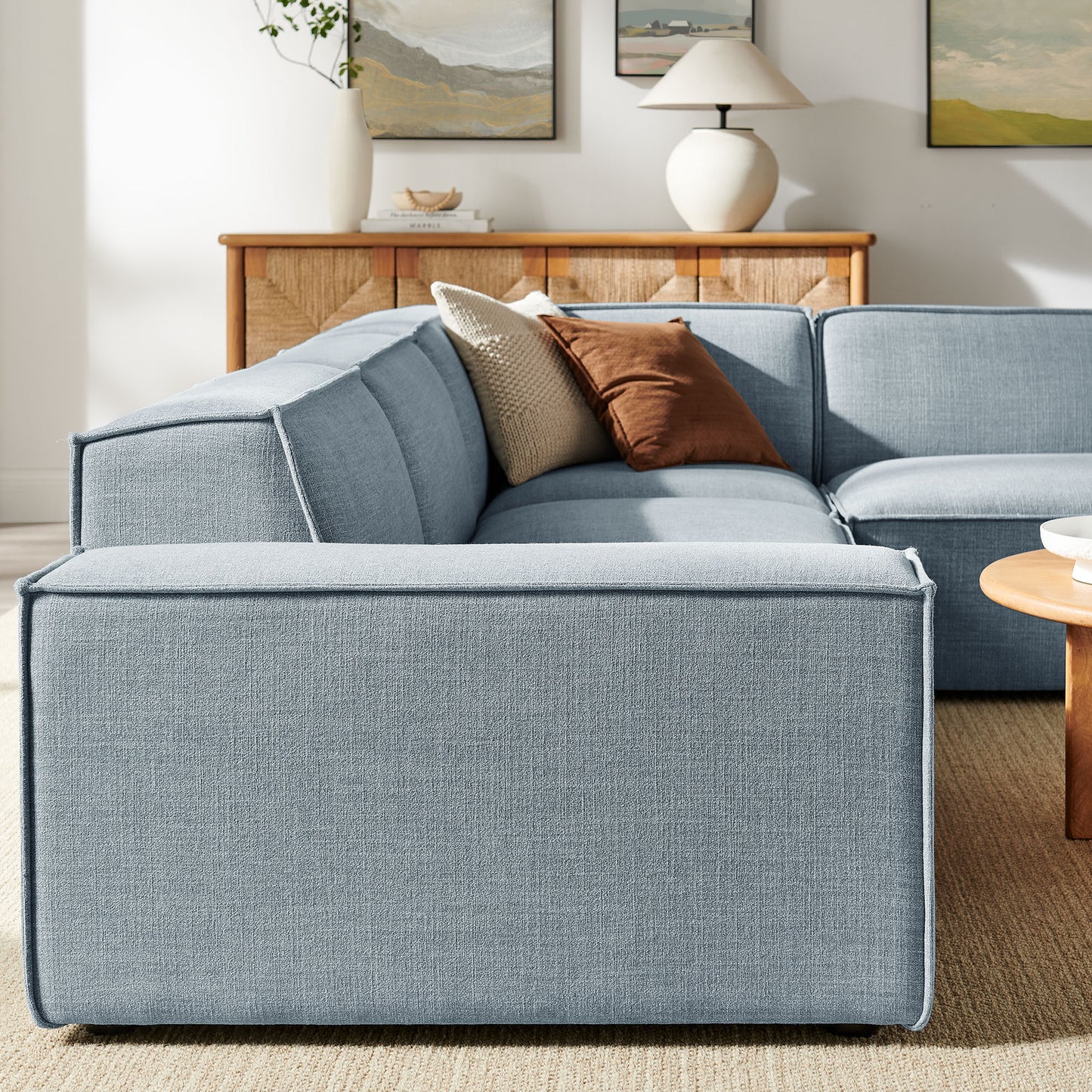Restore 4-Piece Performance Fabric Upholstered Modular L-Shaped Sofa by Modway