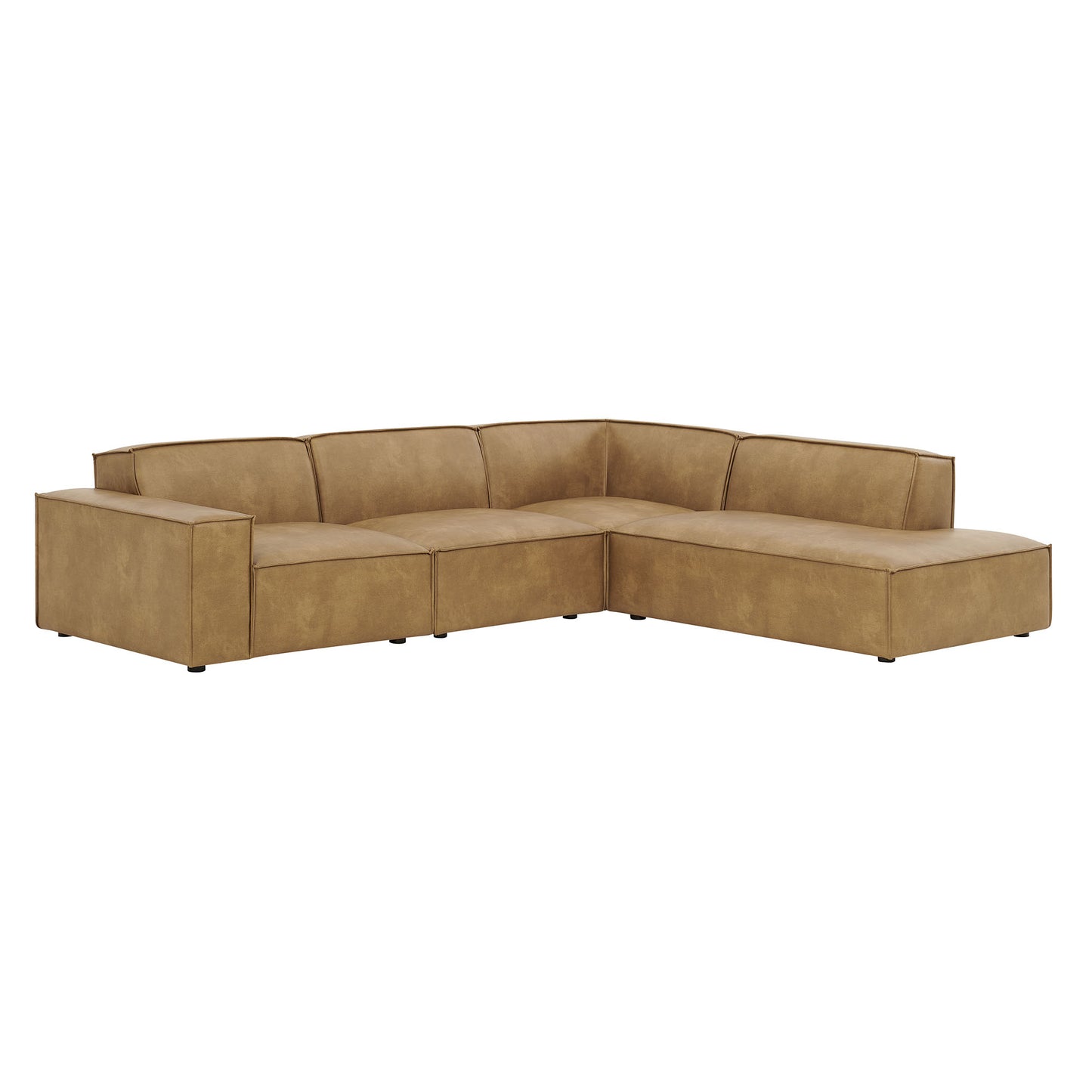 Restore 4-Piece Vegan Leather Modular L-Shaped Sofa by Modway