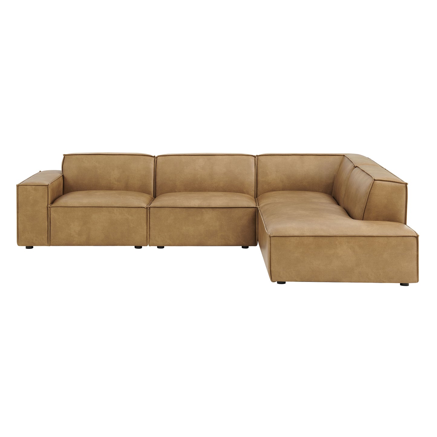 Restore 4-Piece Vegan Leather Modular L-Shaped Sofa by Modway