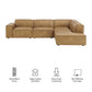 Restore 4-Piece Vegan Leather Modular L-Shaped Sofa by Modway