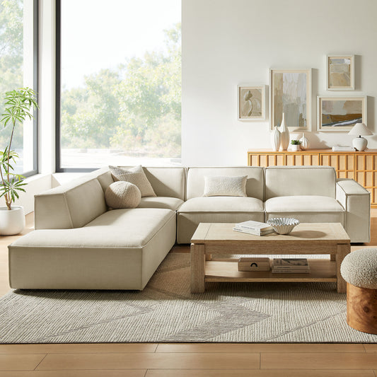 Restore 4-Piece Performance Fabric Upholstered Modular L-Shaped Sofa by Modway