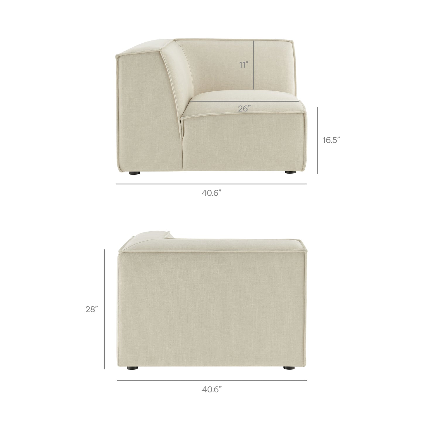 Restore 4-Piece Performance Fabric Upholstered Modular L-Shaped Sofa by Modway