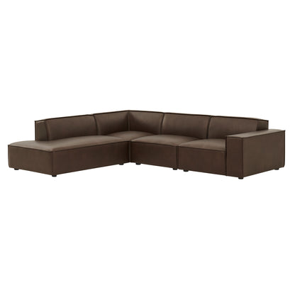 Restore 4-Piece Vegan Leather Modular L-Shaped Sofa by Modway