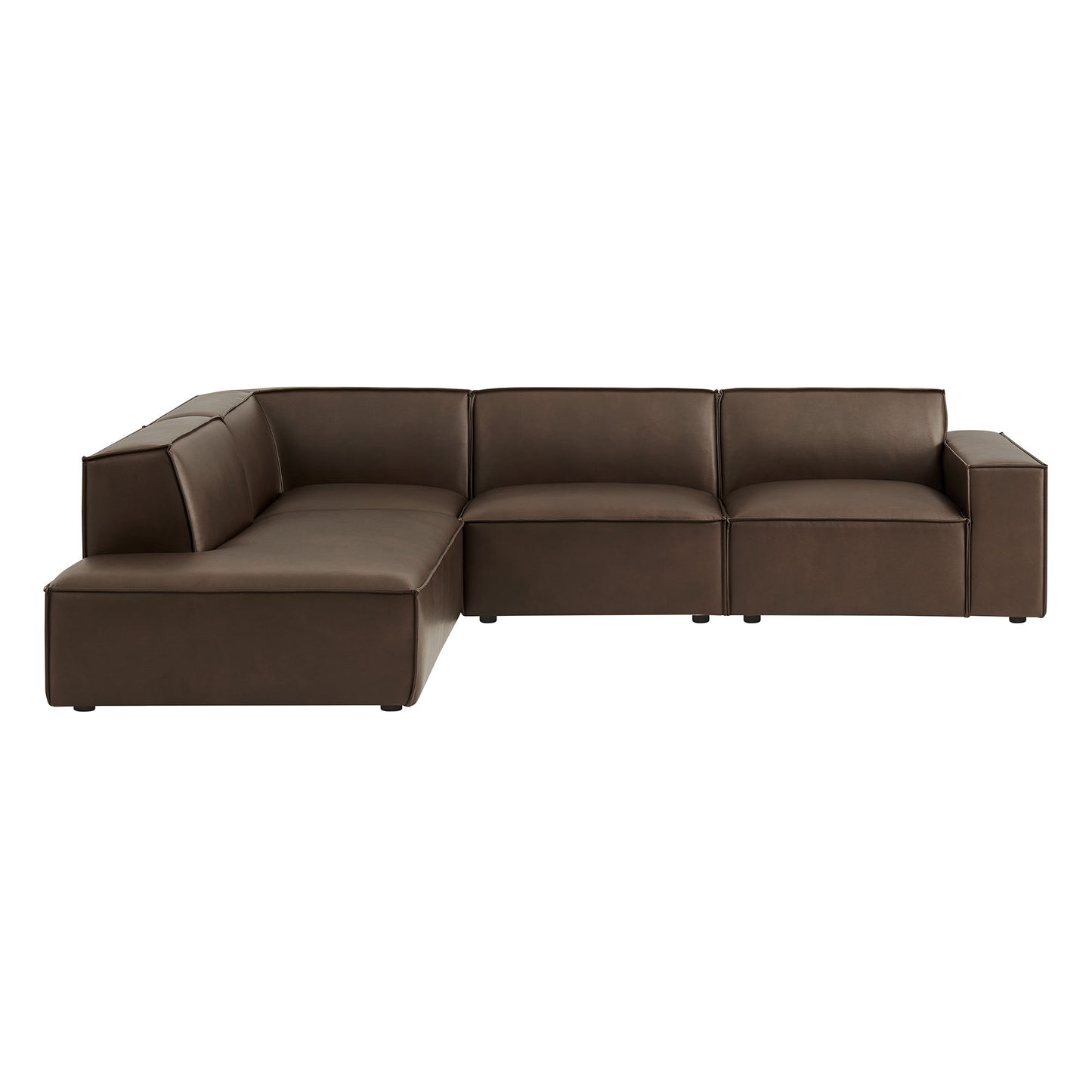 Restore 4-Piece Vegan Leather Modular L-Shaped Sofa by Modway