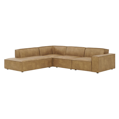 Restore 4-Piece Vegan Leather Modular L-Shaped Sofa by Modway