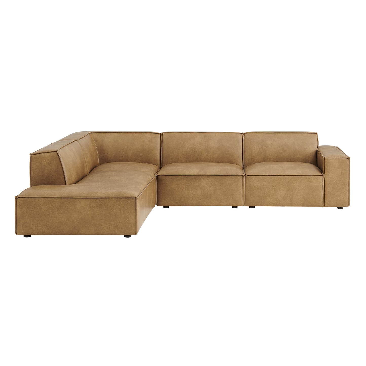 Restore 4-Piece Vegan Leather Modular L-Shaped Sofa by Modway