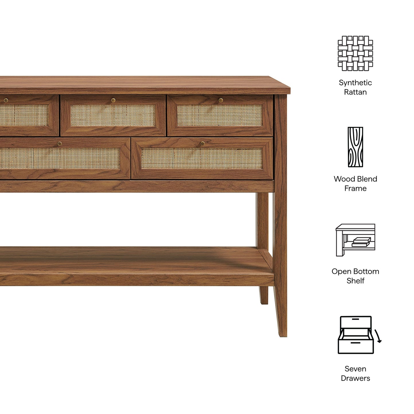 Soma 62 Inch Rattan Console Table by Modway