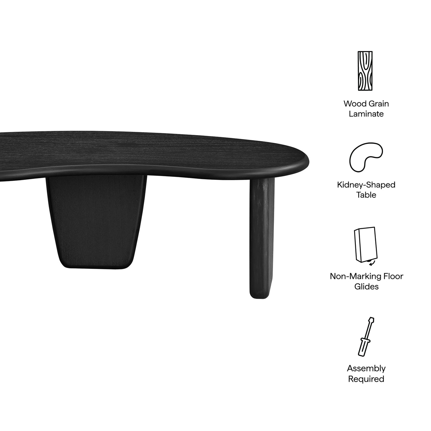 Vetra Kidney-Shaped Free Coffee Table by Modway | Accent Tables | Modishstore - 9