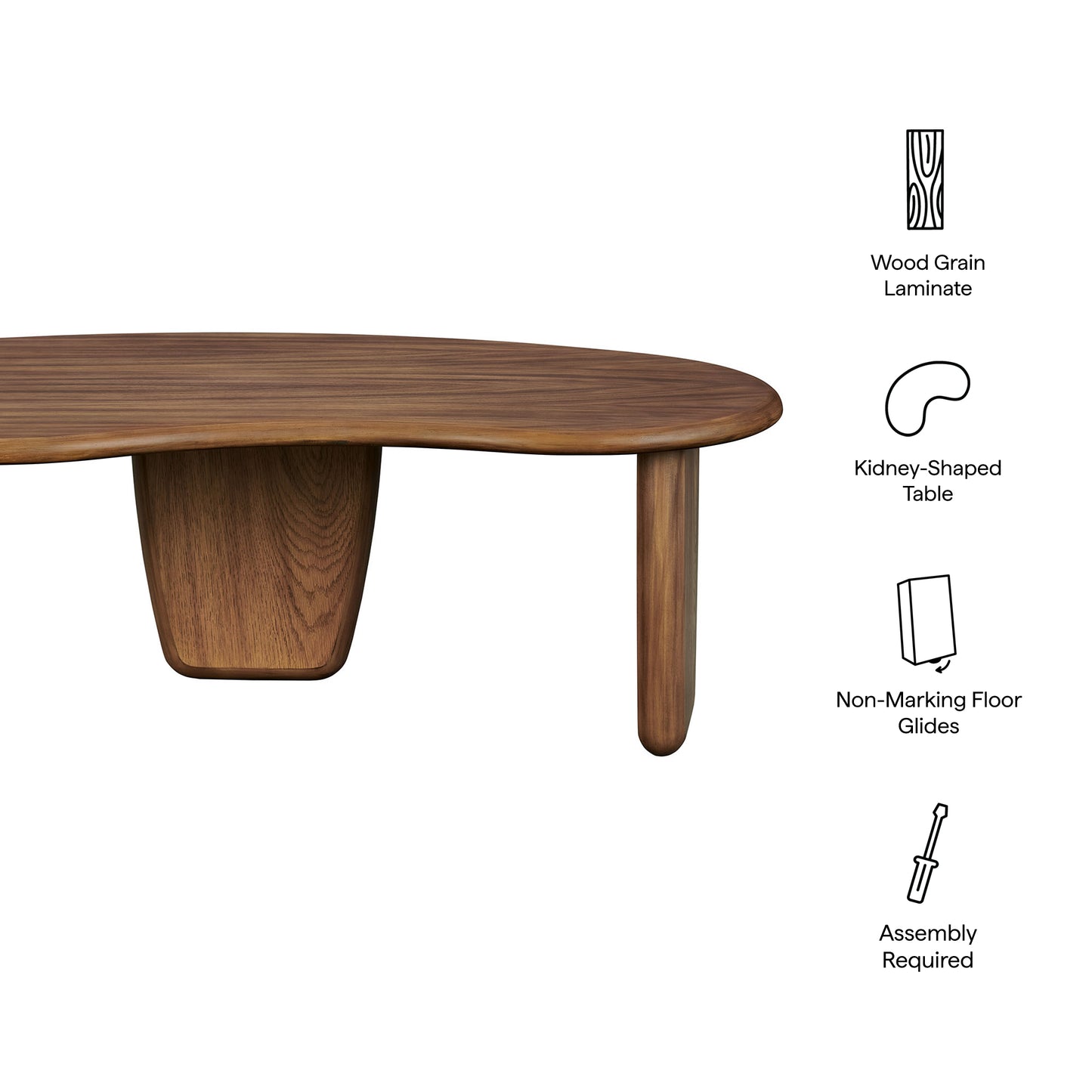 Vetra Kidney-Shaped Free Coffee Table by Modway | Accent Tables | Modishstore - 19