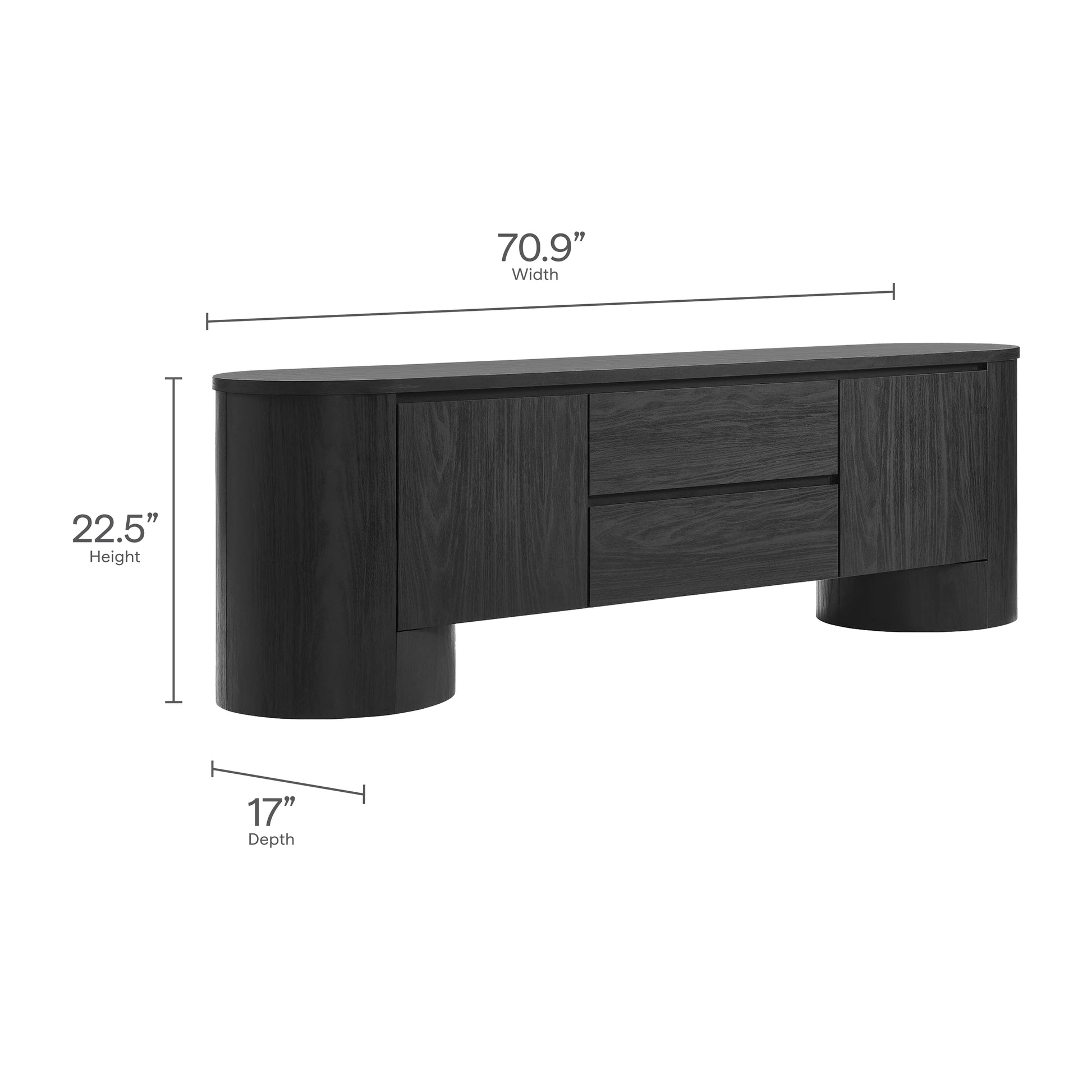 Duval 71 Inch Oval TV Cabinet by Modway | TV Stands | Modishstore - 10