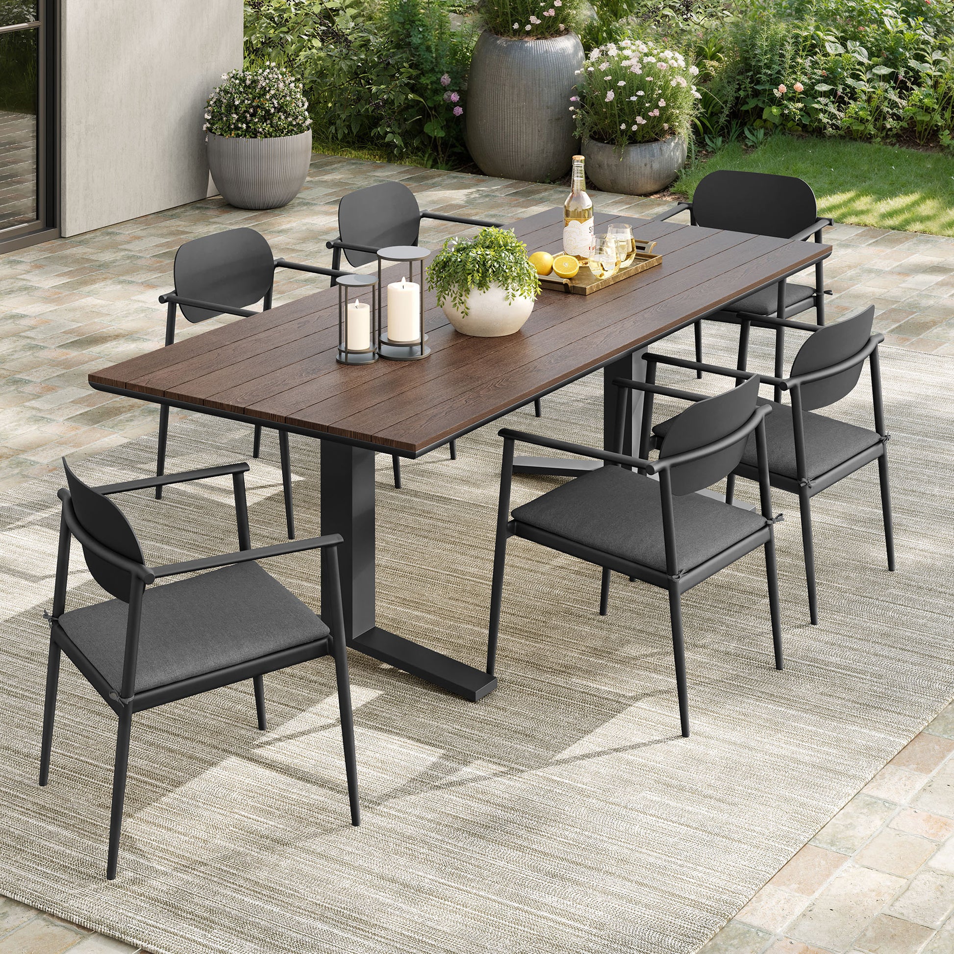 Aeris 7-Piece Outdoor Patio Aluminum Dining Set by Modway | Outdoor Patio Daybed | Modishstore - 1