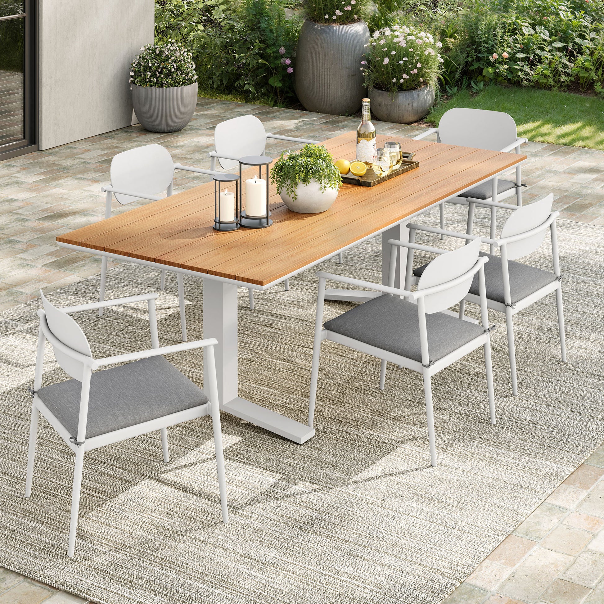 Aeris 7-Piece Outdoor Patio Aluminum Dining Set by Modway | Outdoor Patio Daybed | Modishstore - 7