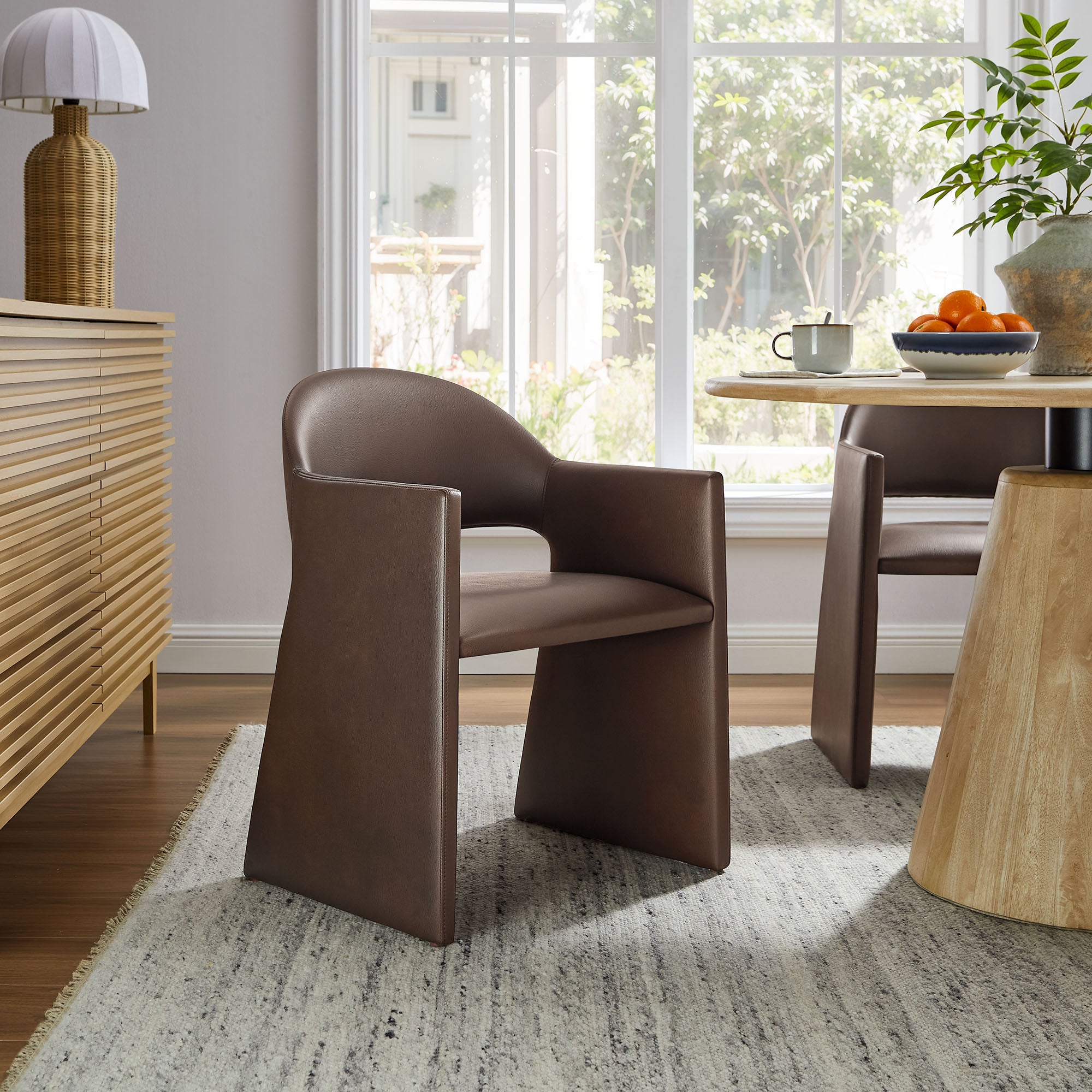 Talia Vegan Leather Dining Armchair - Thumbnail 2