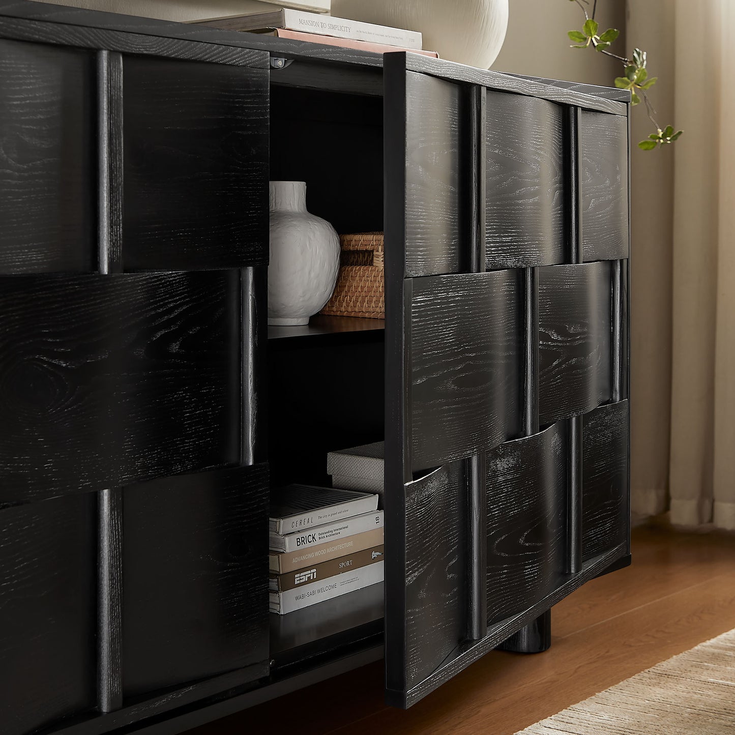 Foundry 71" Woven Design Buffet Storage Cabinet by Modway