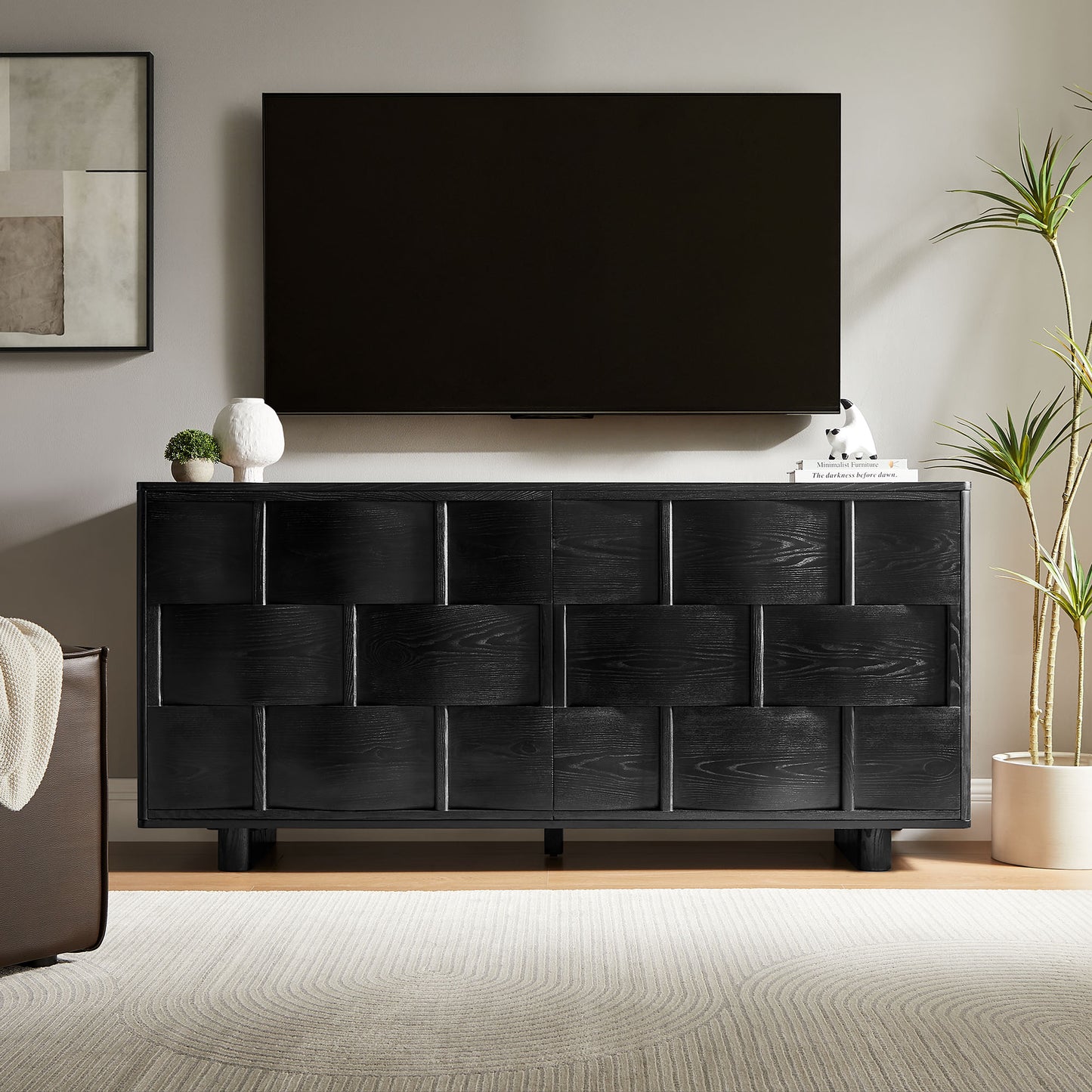 Foundry 71" Woven Design Buffet Storage Cabinet by Modway