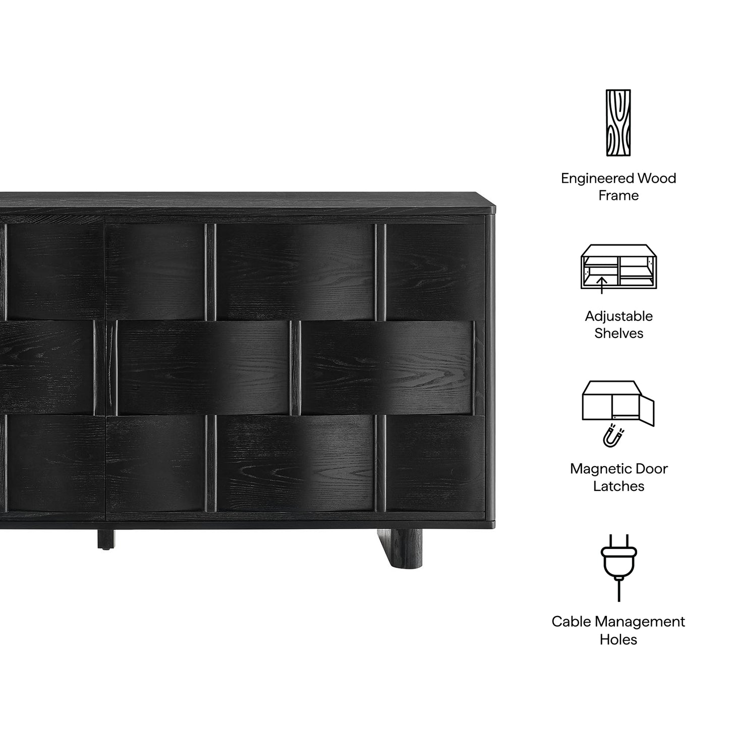 Foundry 71" Woven Design Buffet Storage Cabinet by Modway