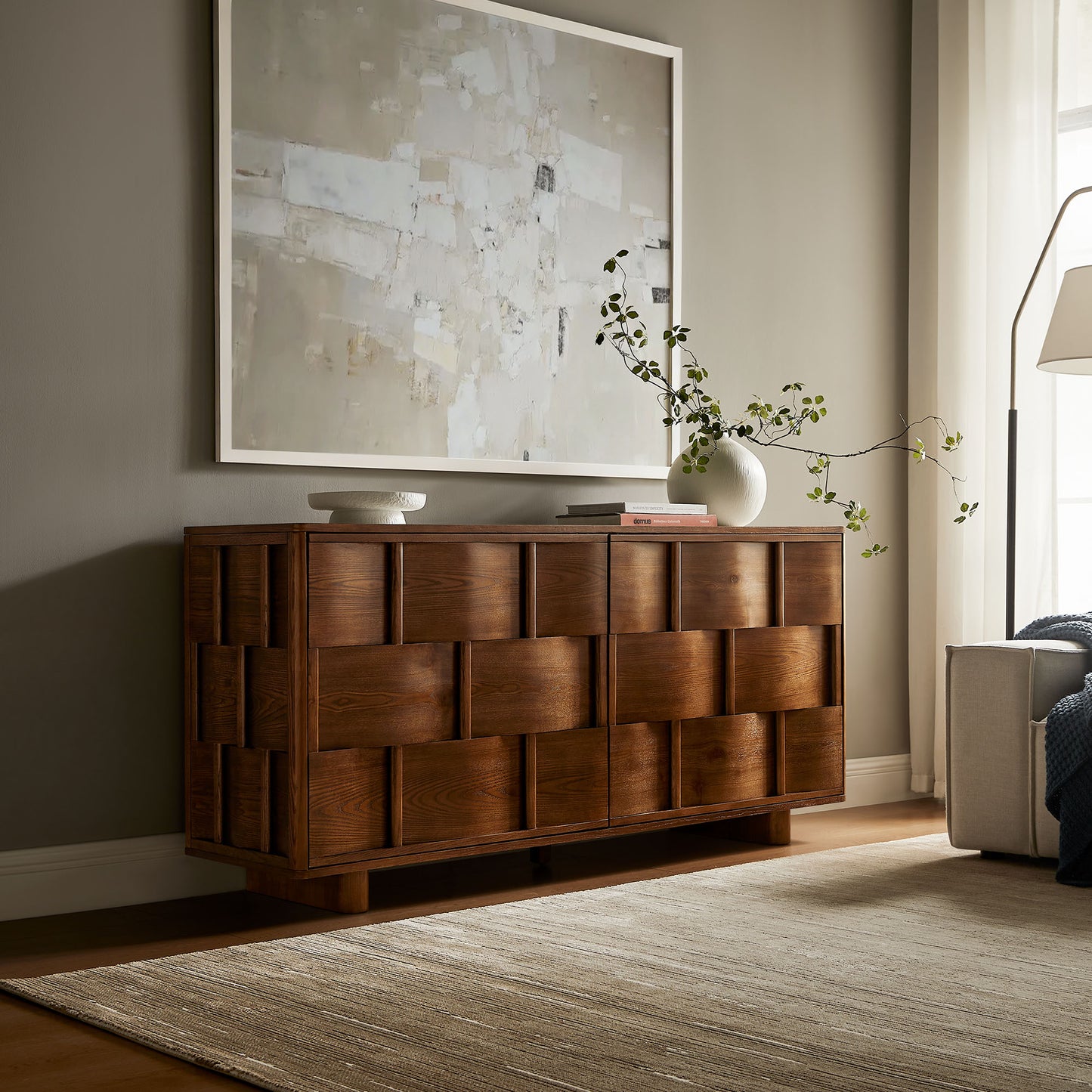 Foundry 71" Woven Design Buffet Storage Cabinet by Modway
