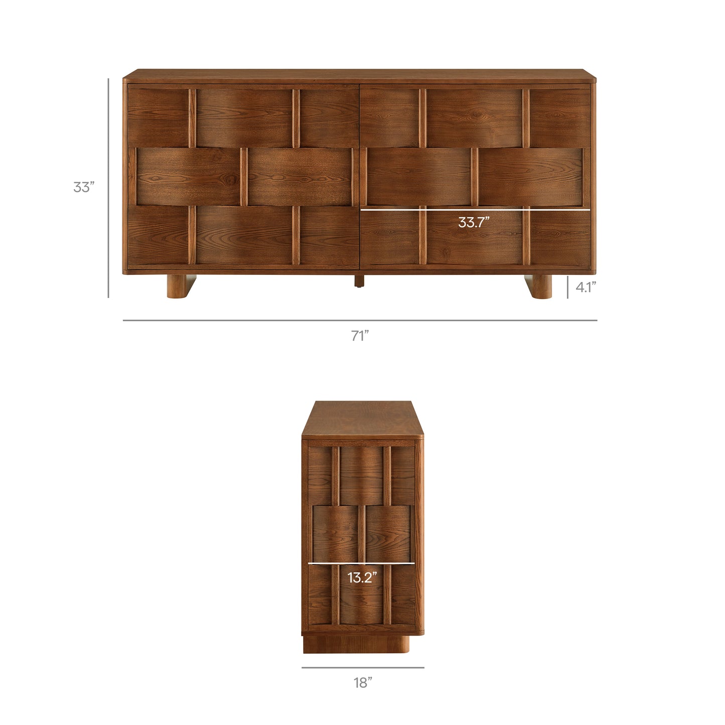 Foundry 71" Woven Design Buffet Storage Cabinet by Modway
