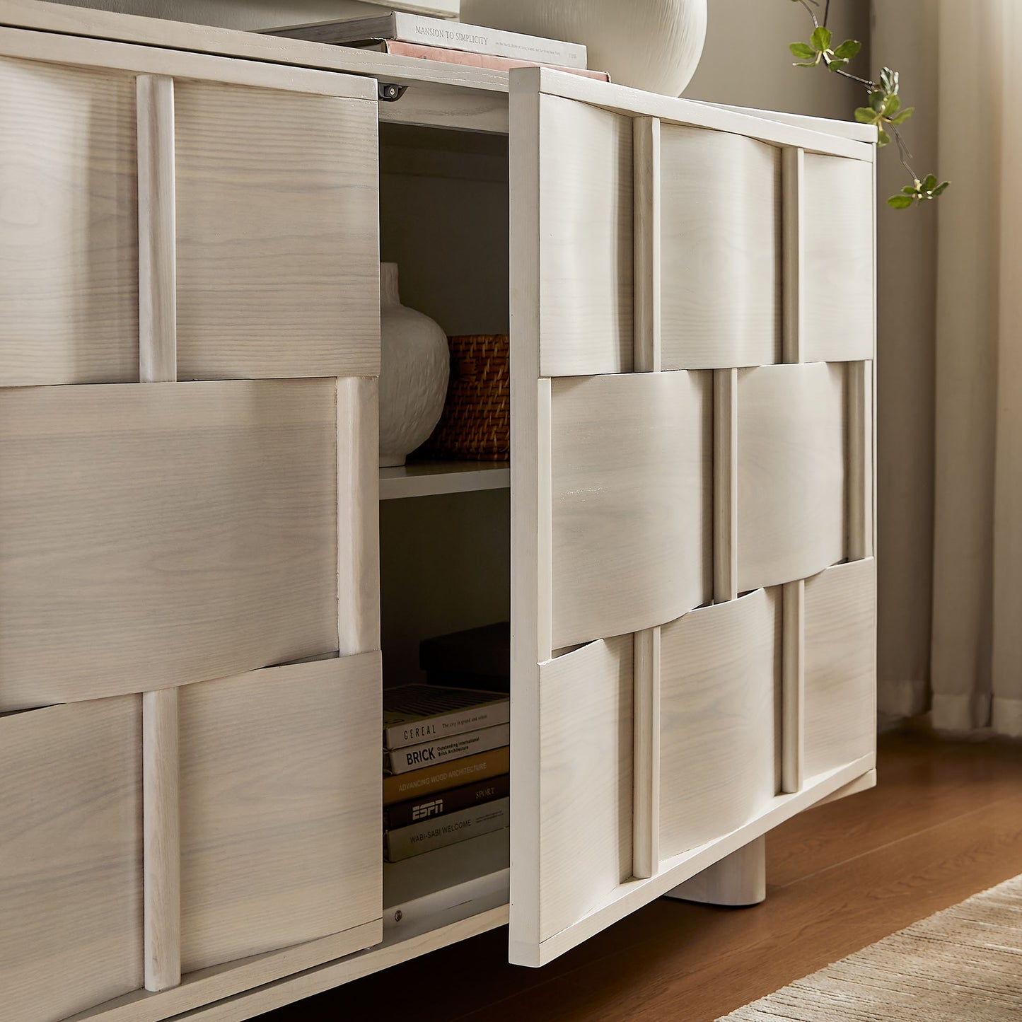 Foundry 71" Woven Design Buffet Storage Cabinet by Modway