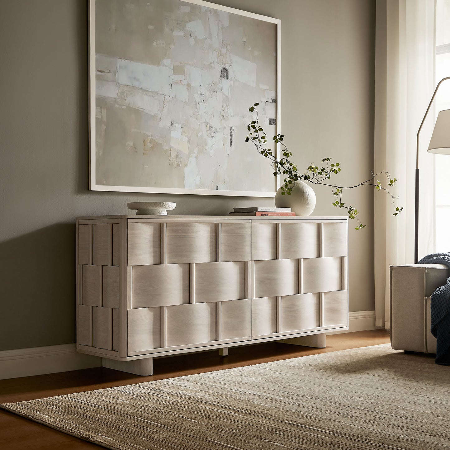 Foundry 71" Woven Design Buffet Storage Cabinet by Modway