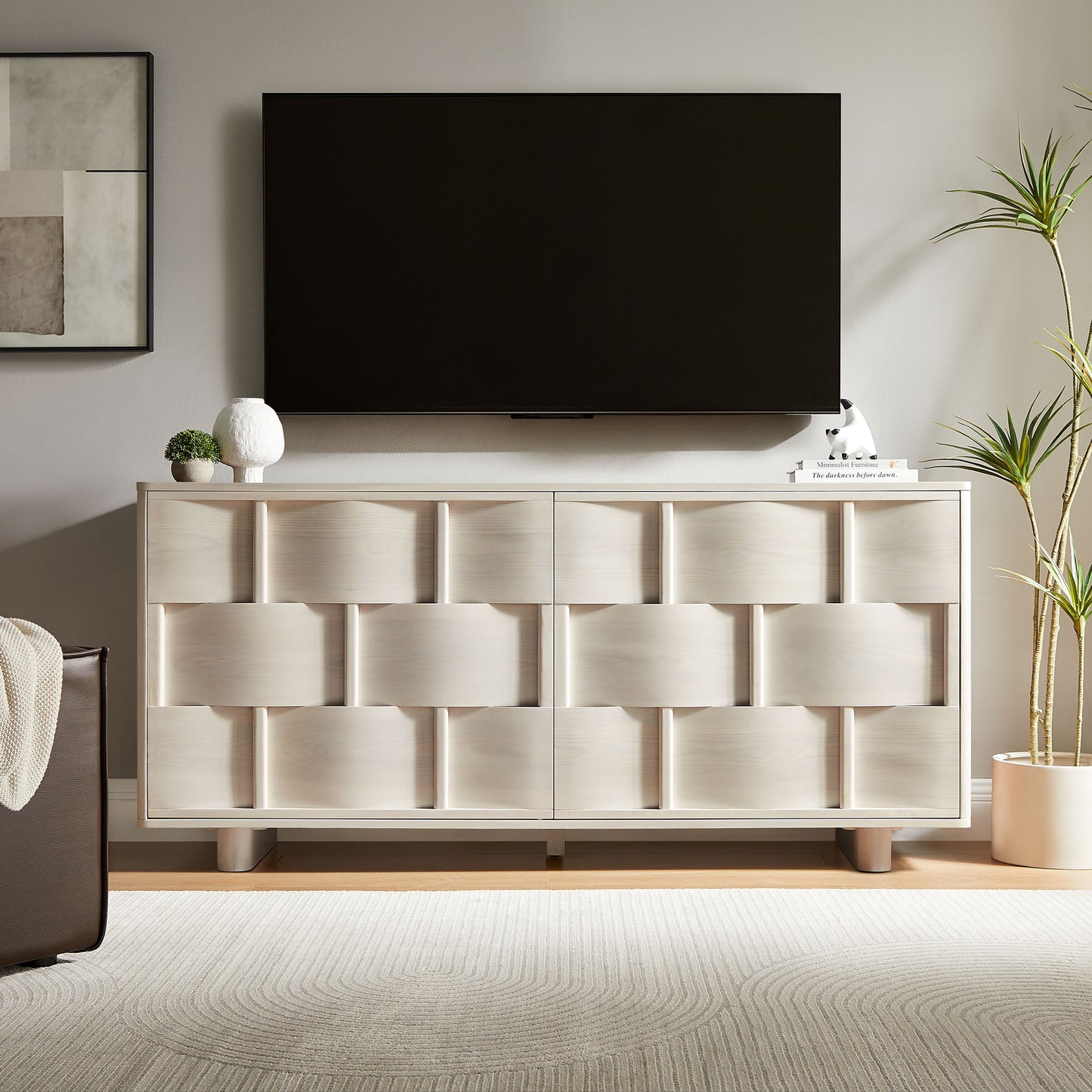 Foundry 71" Woven Design Buffet Storage Cabinet by Modway