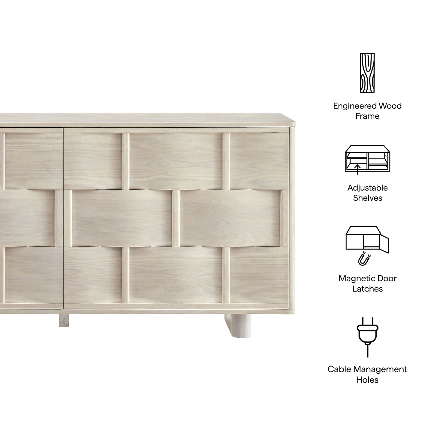 Foundry 71" Woven Design Buffet Storage Cabinet by Modway