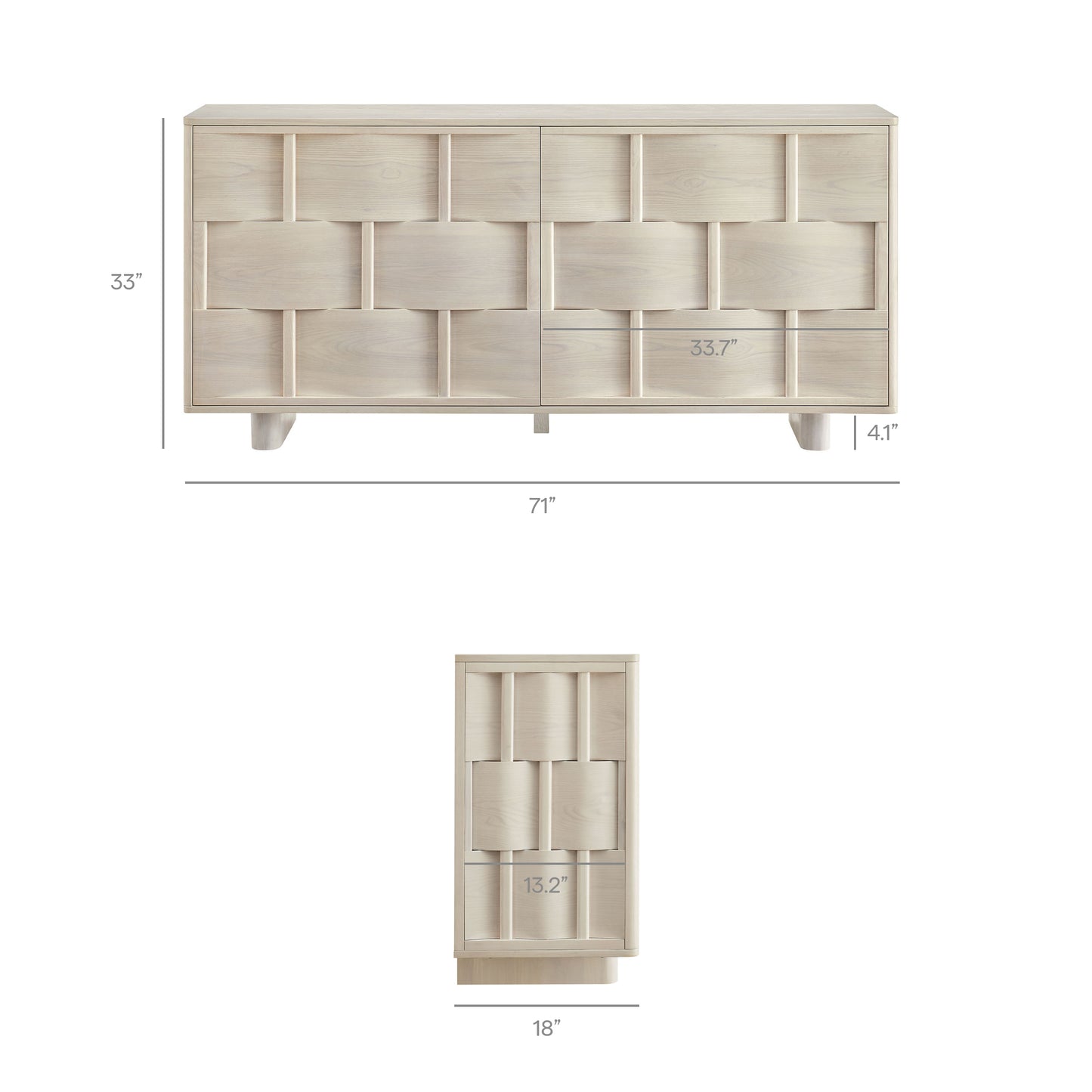 Foundry 71" Woven Design Buffet Storage Cabinet by Modway
