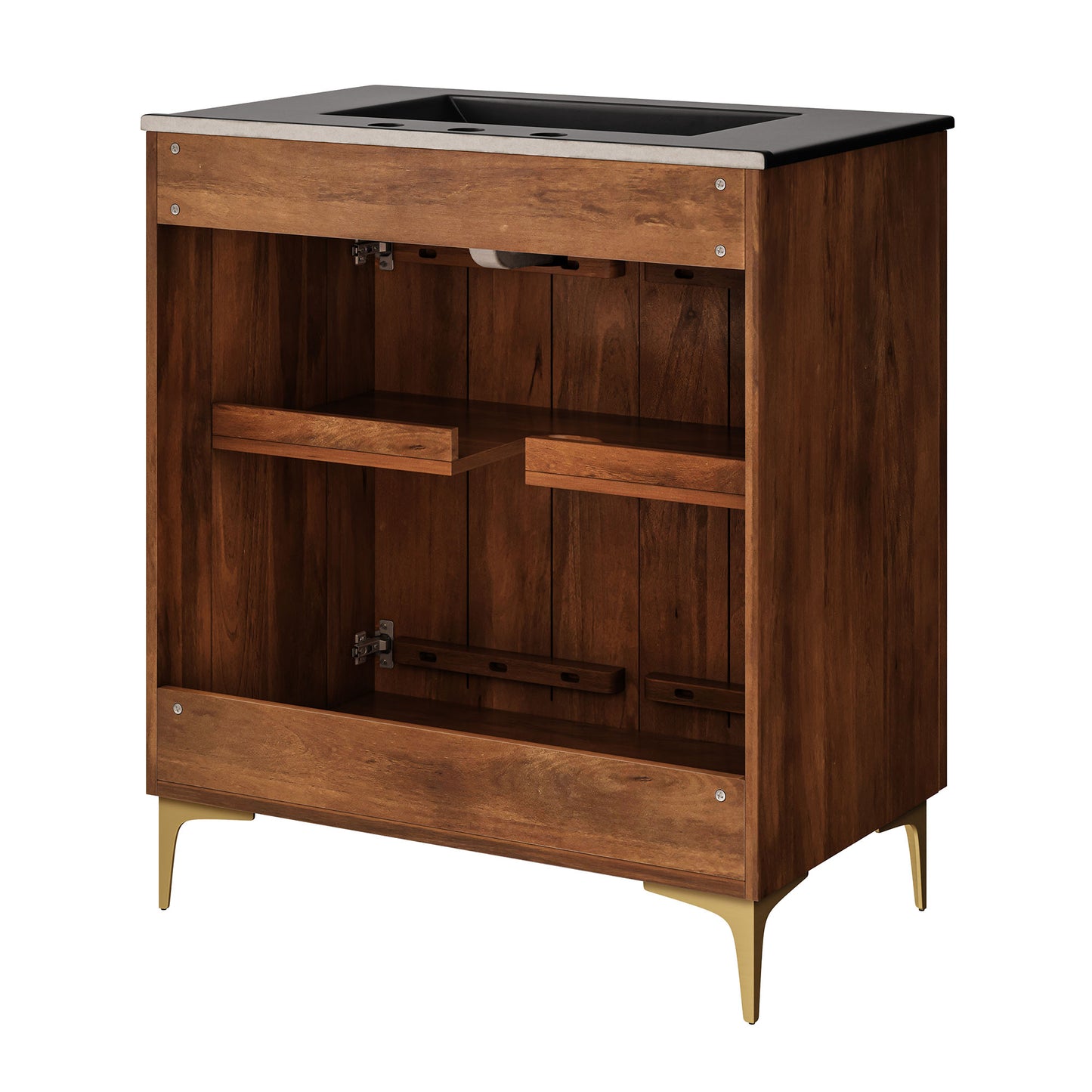 Vernon 30" Fluted Wood Vanity Cabinet With Sink by Modway