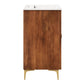 Vernon 30" Fluted Wood Vanity Cabinet With Sink by Modway