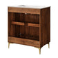 Vernon 30" Fluted Wood Vanity Cabinet With Sink by Modway