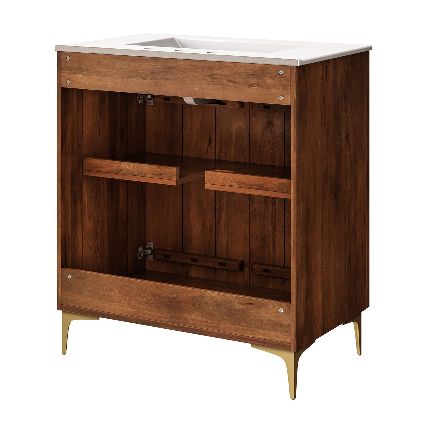 Vernon 30" Fluted Wood Vanity Cabinet With Sink by Modway